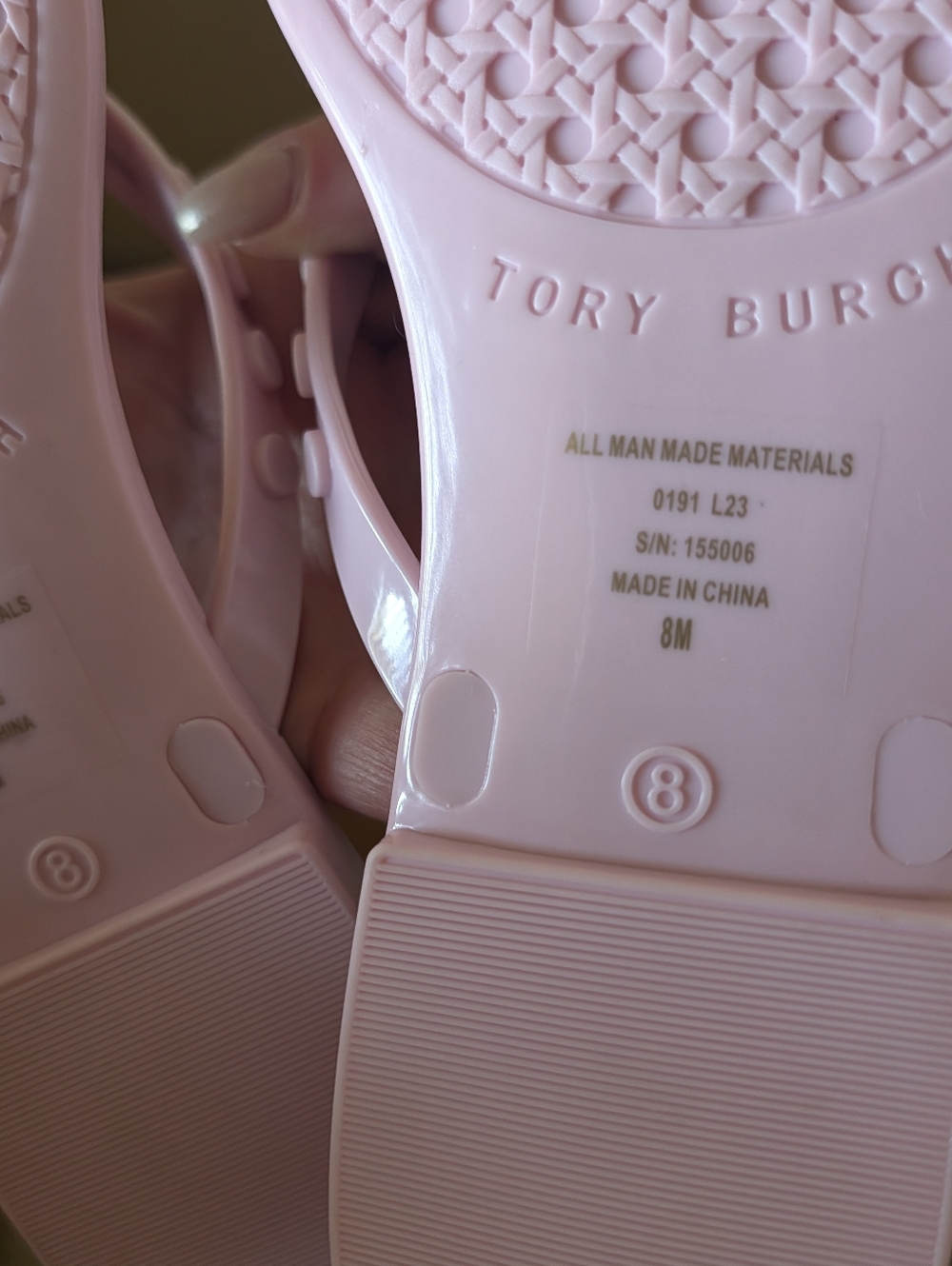 Tory Burch TPU Logo Studded Jelly Flip Flops in Light Pink sz 8 - Picture 4 of 10